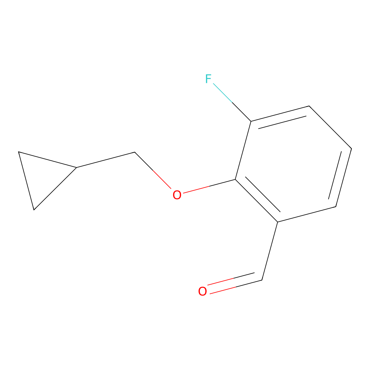2-Cyclopropylmethoxy-3-fluorobenzaldehyde molecular structure, CAS 1192872-17-5