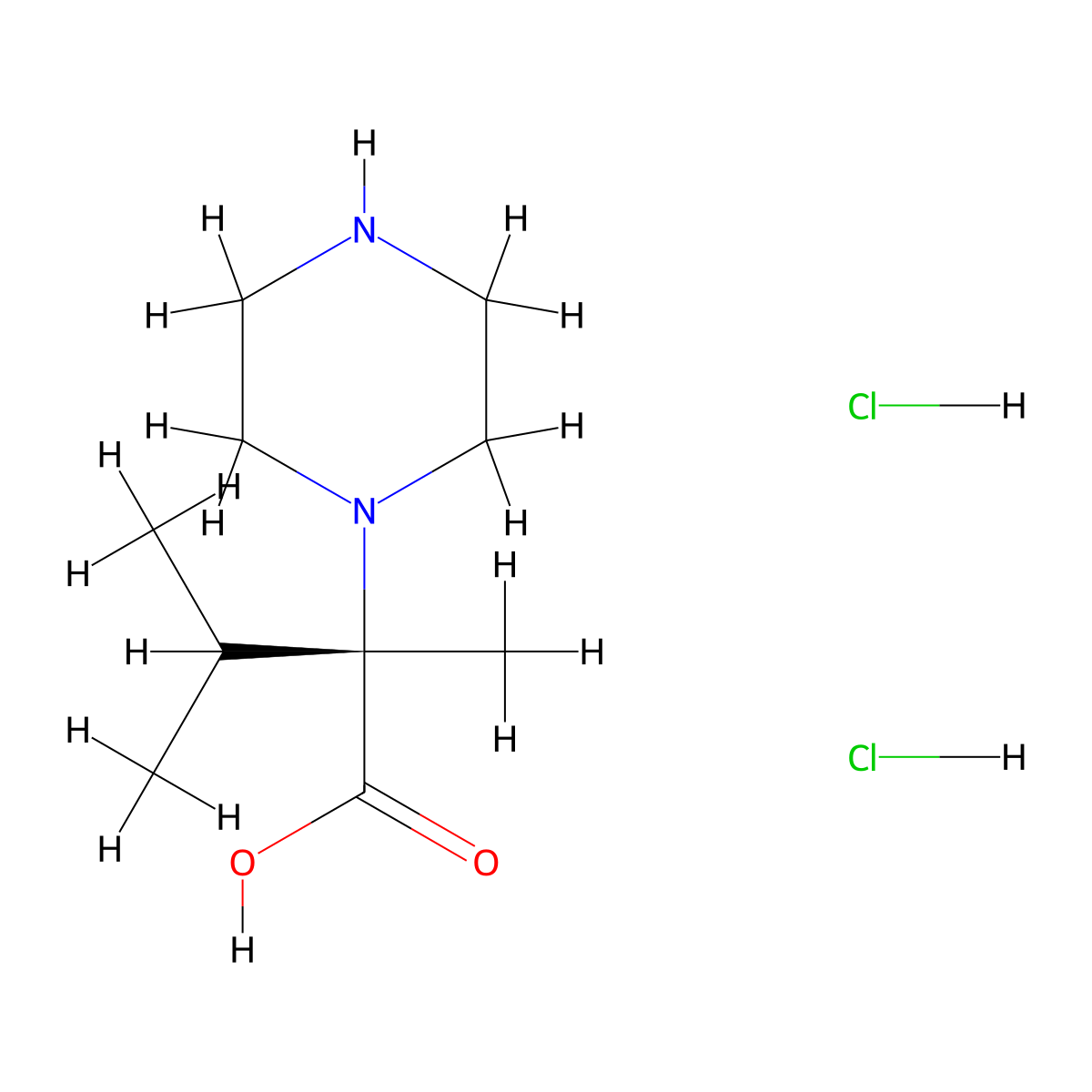 (2S)-2,3-Dimethyl-2-piperazin-1-ylbutanoic aciddihydrochloride molecular structure, CAS 1192887-66-3