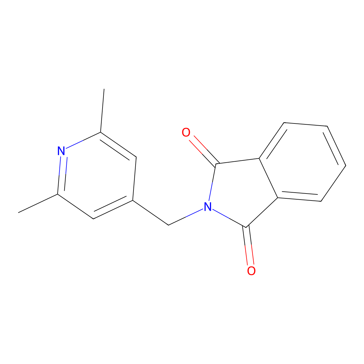 2-[(2,6-Dimethylpyridin-4-yl)methyl]isoindole-1,3-dione molecular structure, CAS 119292-13-6