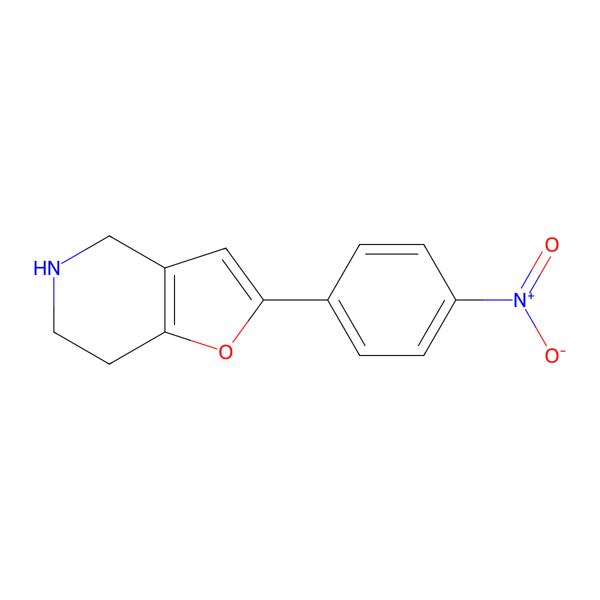 2-(4-nitrophenyl)-4H,5H,6H,7H-furo[3,2-c]pyridine molecular structure, CAS 1192968-13-0
