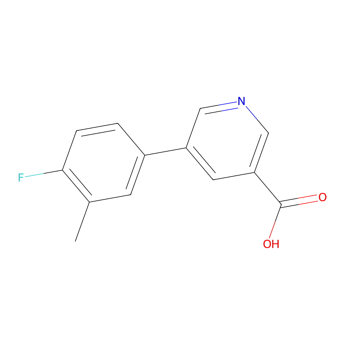 5-(4-Fluoro-3-methylphenyl)nicotinic acid molecular structure, CAS 1192988-08-1
