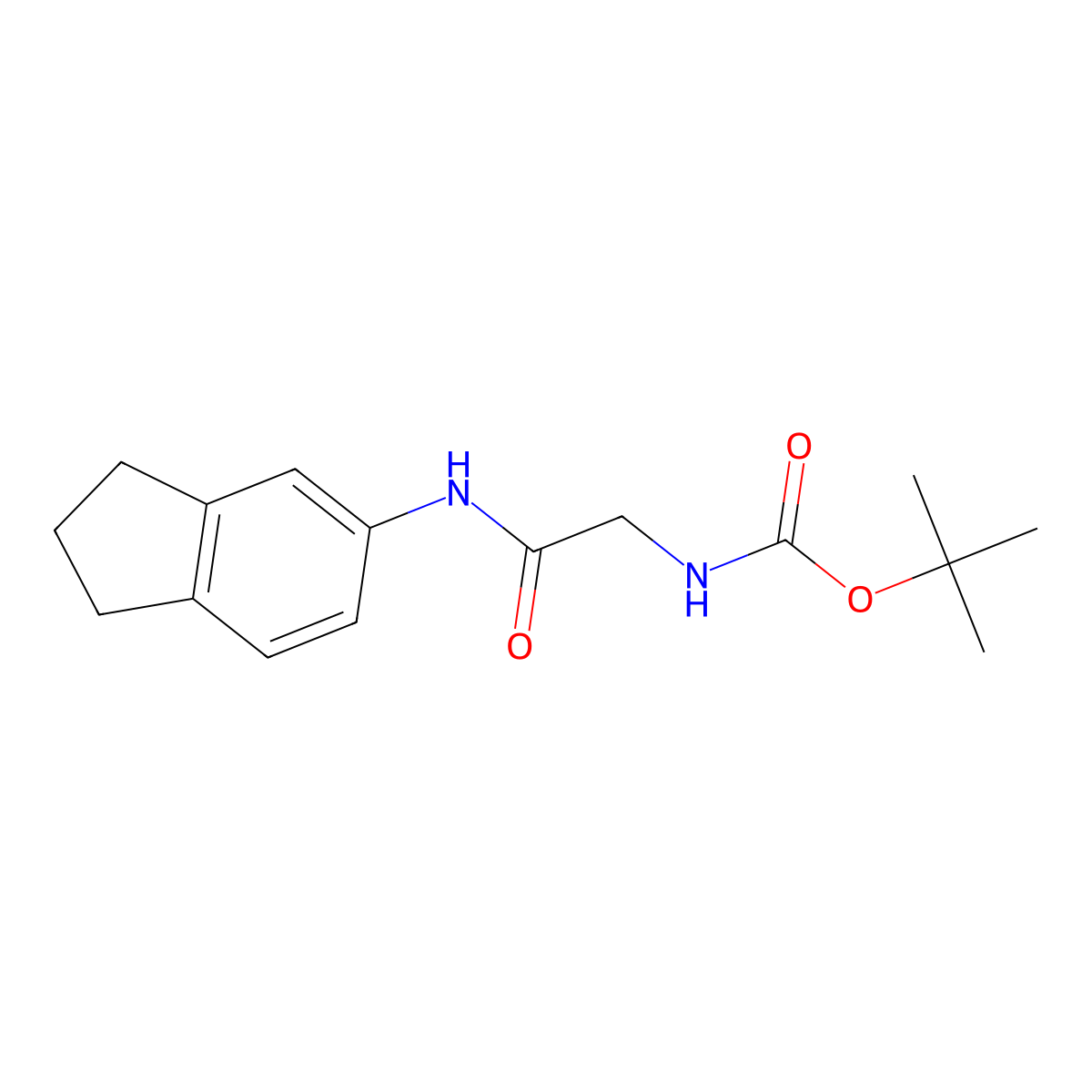 carbamic acid, [2-[(2,3-dihydro-1H-inden-5-yl)amino]-2-oxoethyl]-, 1,1-dimethylethyl ester molecular structure, CAS 1192998-98-3