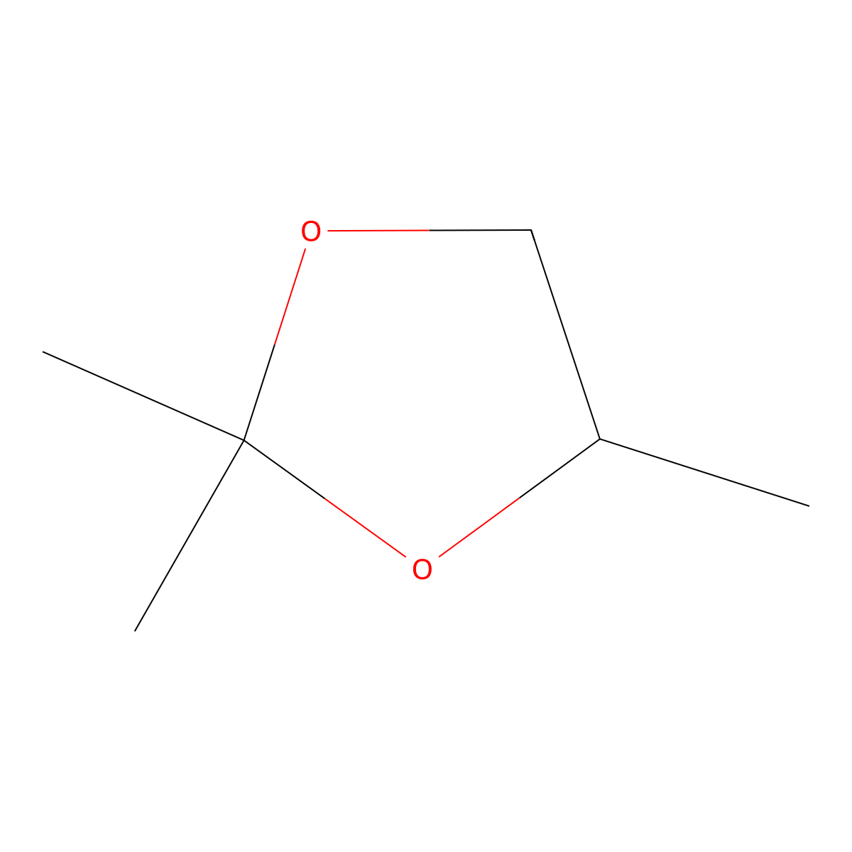 2,2,4-Trimethyl-1,3-dioxolane molecular structure, CAS 1193-11-9