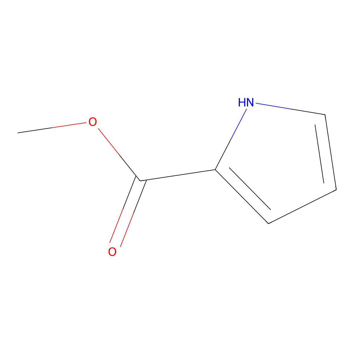 Methyl pyrrole-2-carboxylate molecular structure, CAS 1193-62-0
