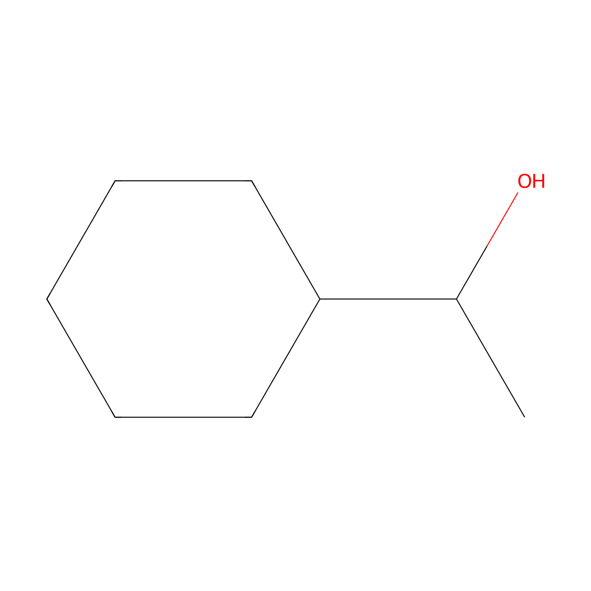 1-Cyclohexylethanol molecular structure, CAS 1193-81-3
