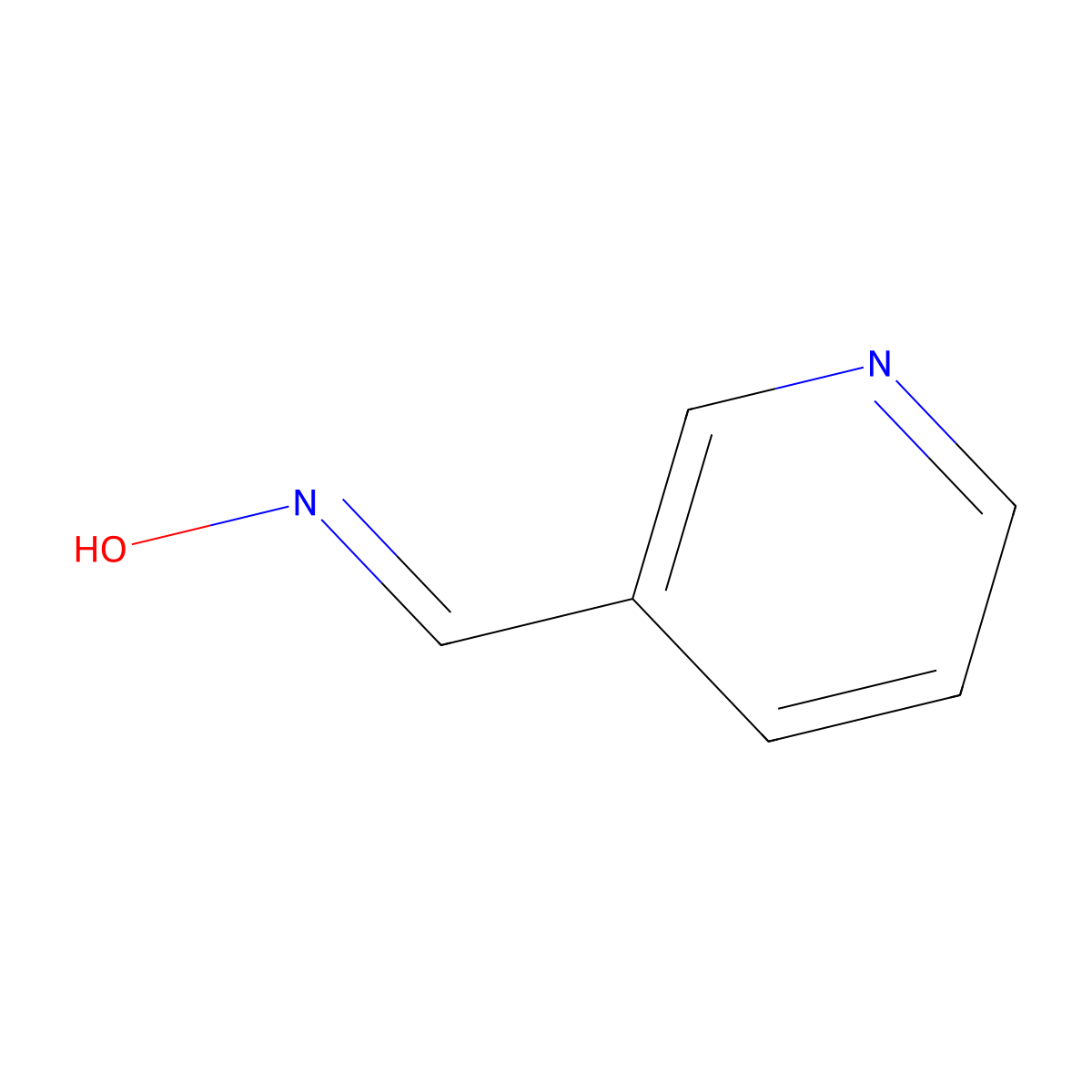3-Pyridinecarboxaldehyde, oxime molecular structure, CAS 1193-92-6