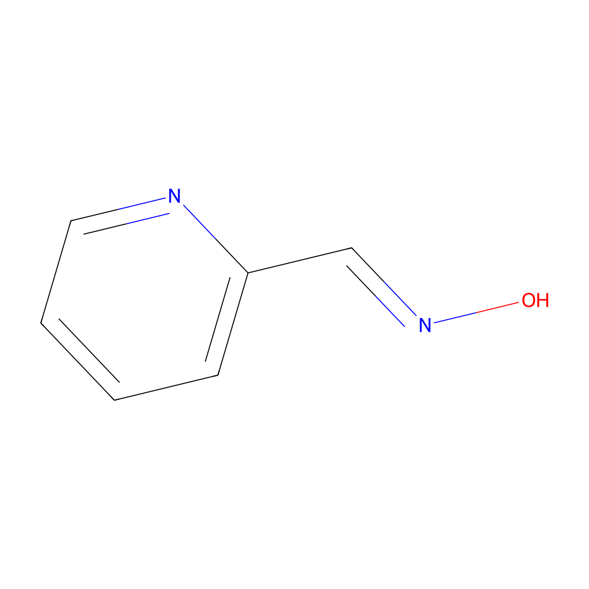 syn-2-Pyridinealdoxime molecular structure, CAS 1193-96-0