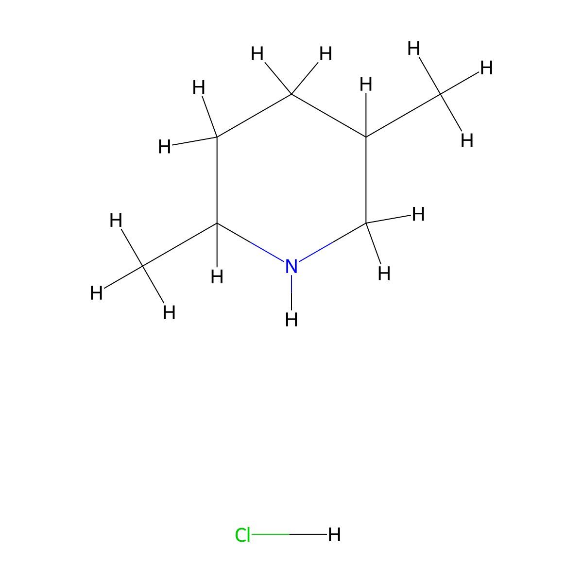 rac-(2R,5R)-2,5-dimethylpiperidine hydrochloride molecular structure, CAS 119301-54-1