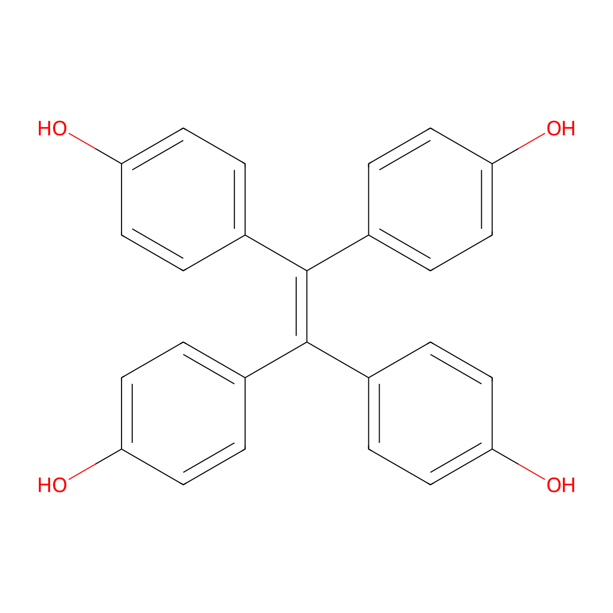 Tetrakis(4-hydroxyphenyl)ethylene molecular structure, CAS 119301-59-6