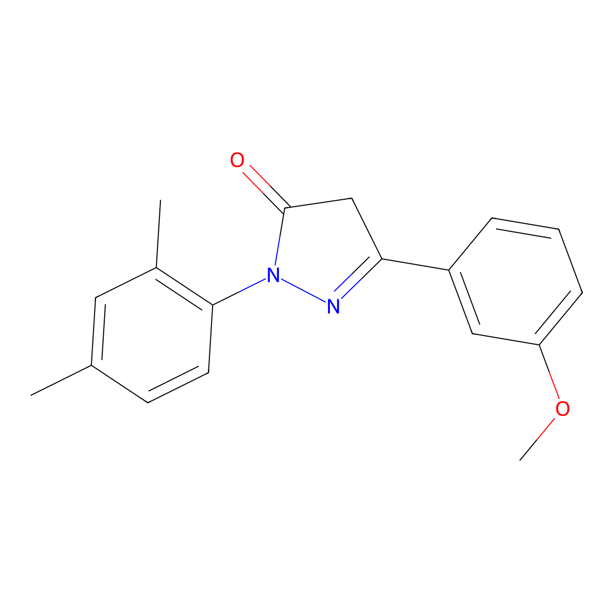 1-(2,4-Dimethylphenyl)-3-(3-methoxyphenyl)-1H-pyrazol-5(4H)-one molecular structure, CAS 1193024-21-3