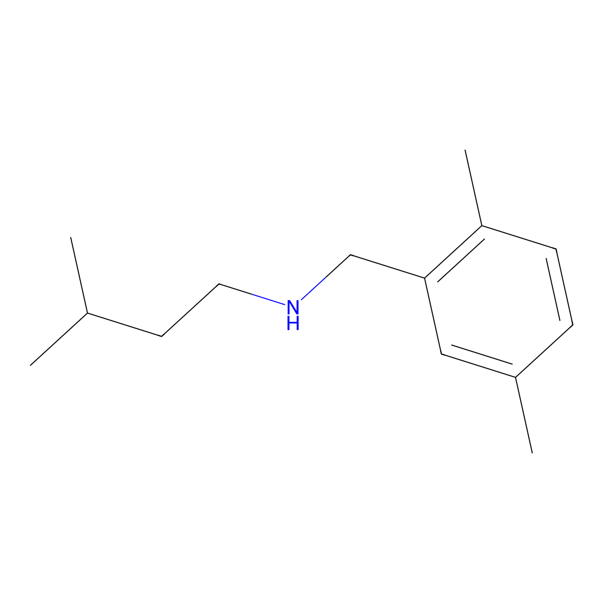 [(2,5-Dimethylphenyl)methyl](3-methylbutyl)amine molecular structure, CAS 1193045-79-2