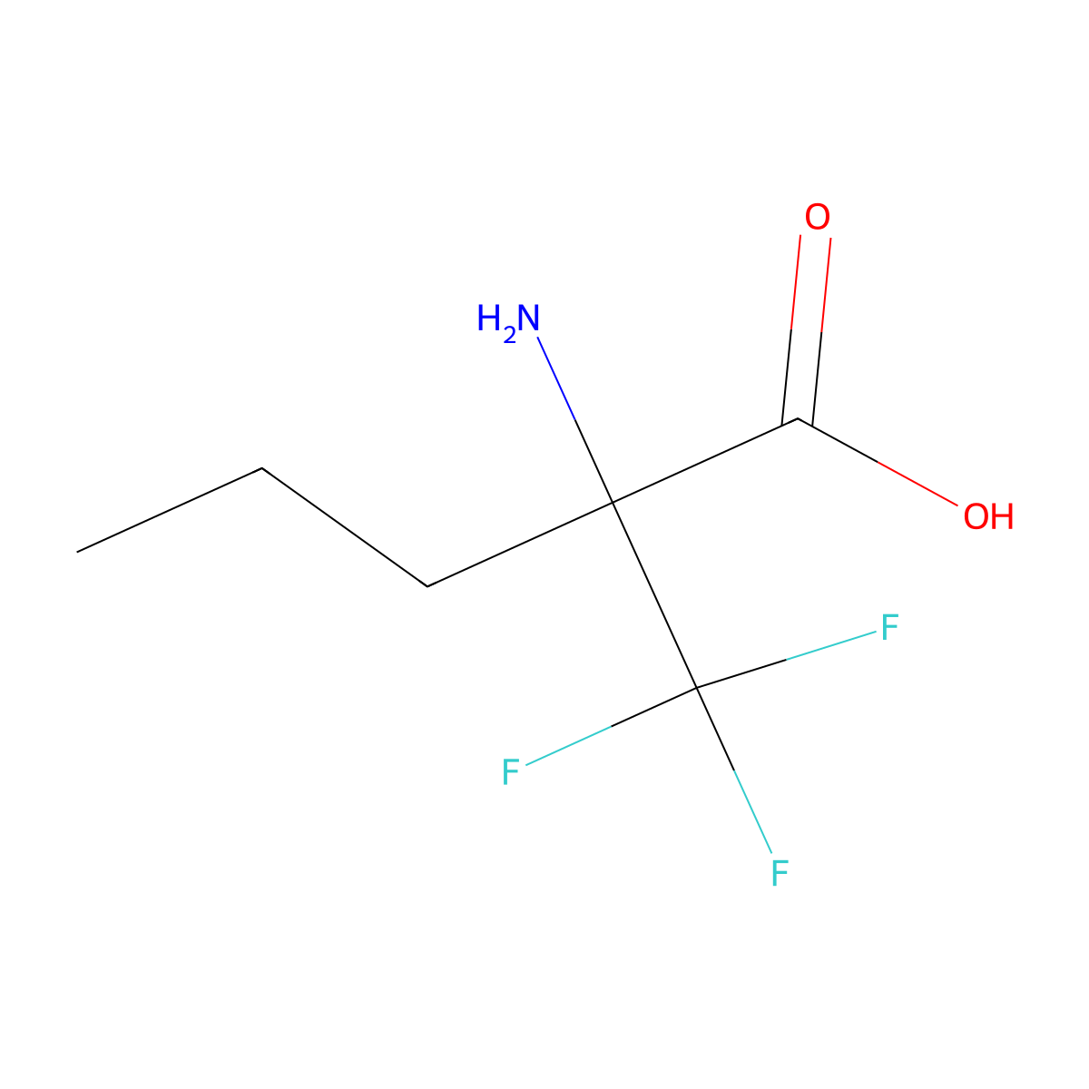 2-amino-2-(trifluoromethyl)pentanoic Acid molecular structure, CAS 119305-52-1