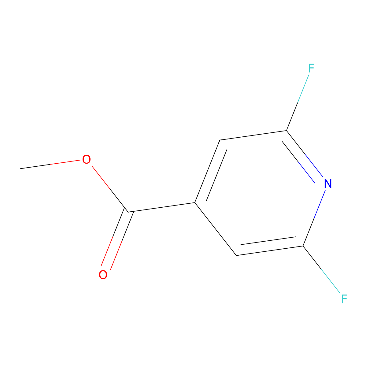 Methyl 2,6-difluoroisonicotinate molecular structure, CAS 119308-54-2