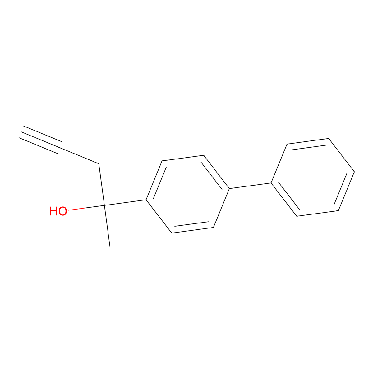 2-(4-Biphenylyl)-4-pentyn-2-ol molecular structure, CAS 1193092-70-4