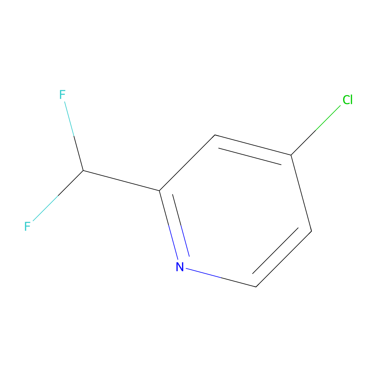 4-Chloro-2-(difluoromethyl)pyridine molecular structure, CAS 1193104-11-8