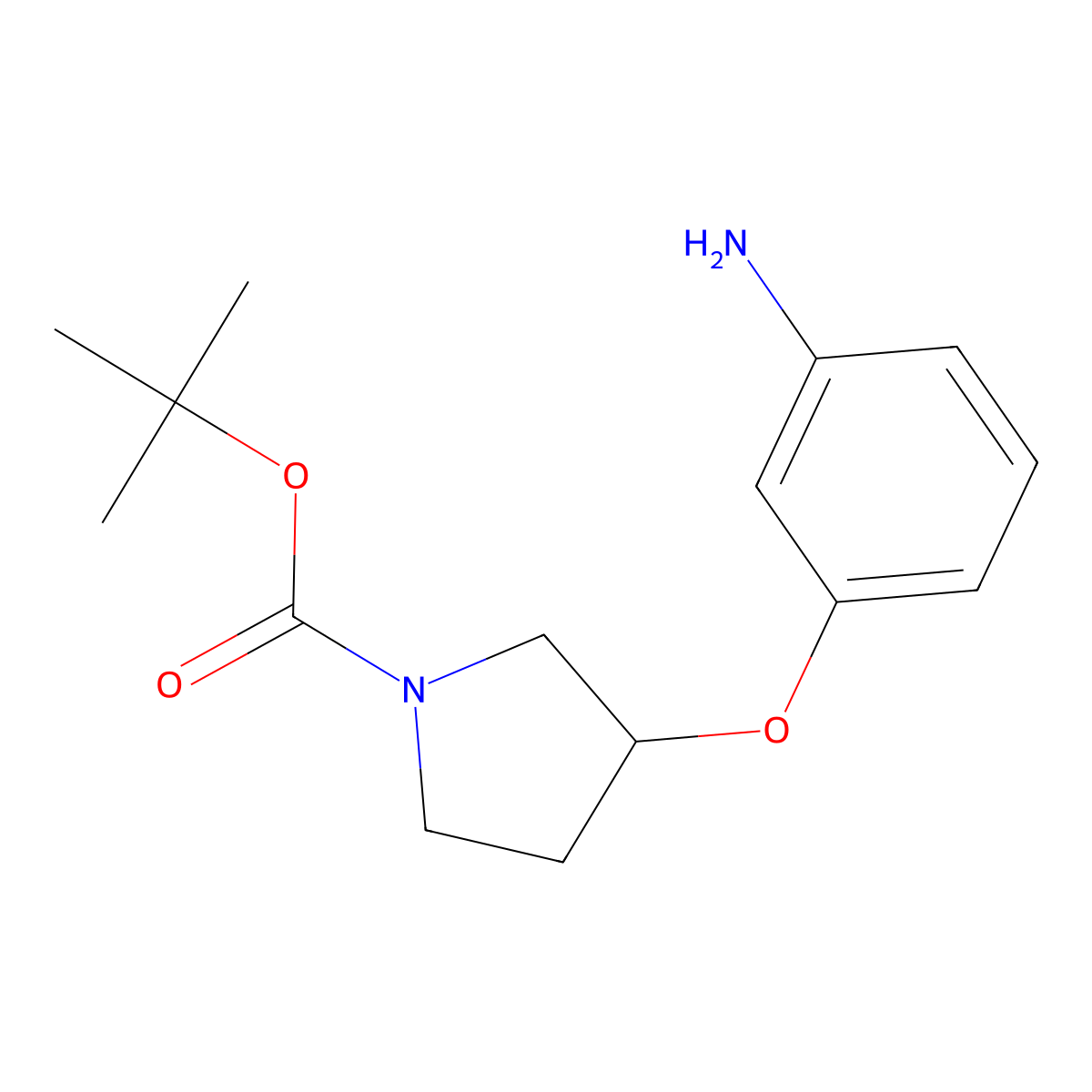 Tert-butyl 3-(3-aminophenoxy)pyrrolidine-1-carboxylate molecular structure, CAS 1193104-14-1