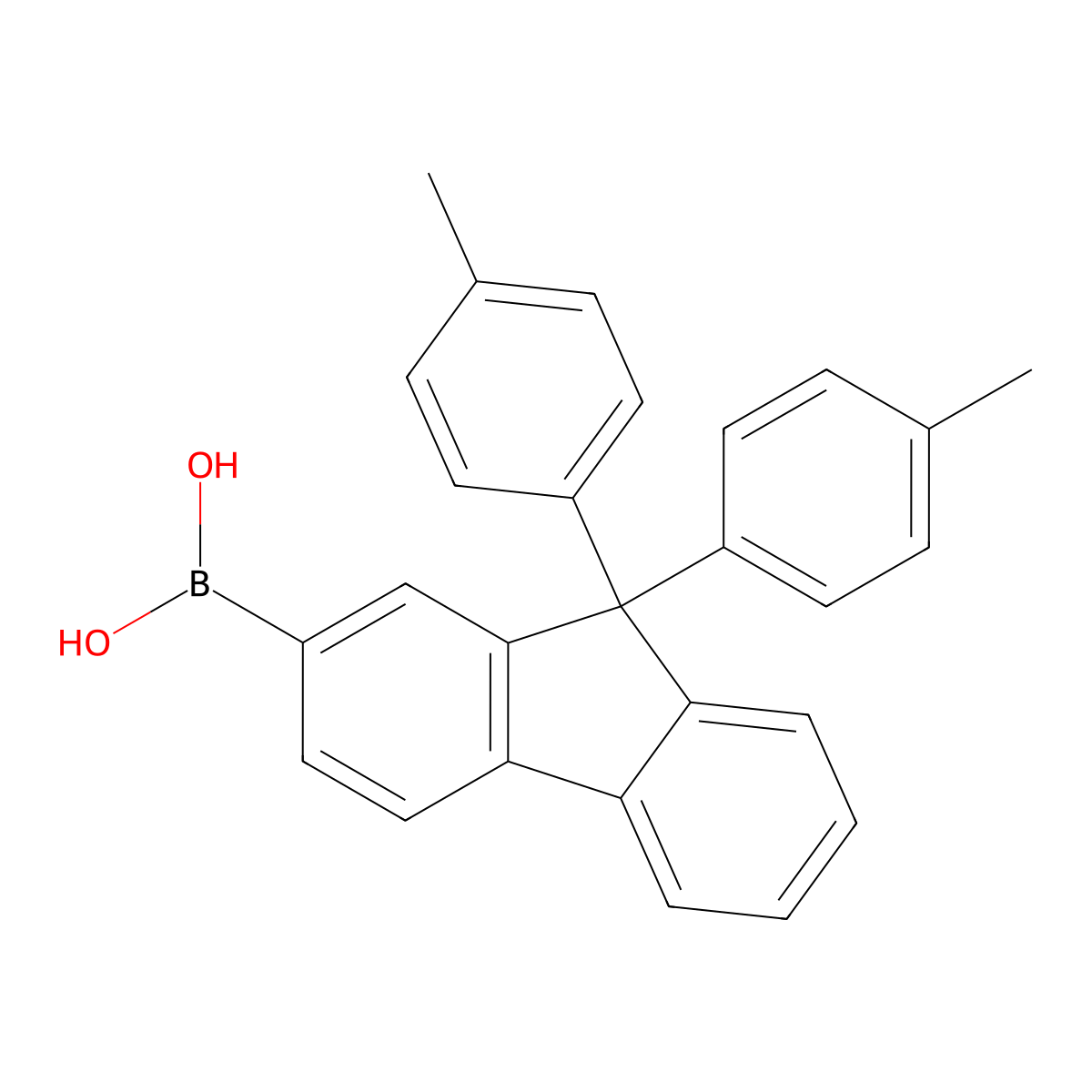 9,9-Di(p-tolyl)fluorene-2-boronic Acid (contains varying amounts of Anhydride) molecular structure, CAS 1193104-83-4