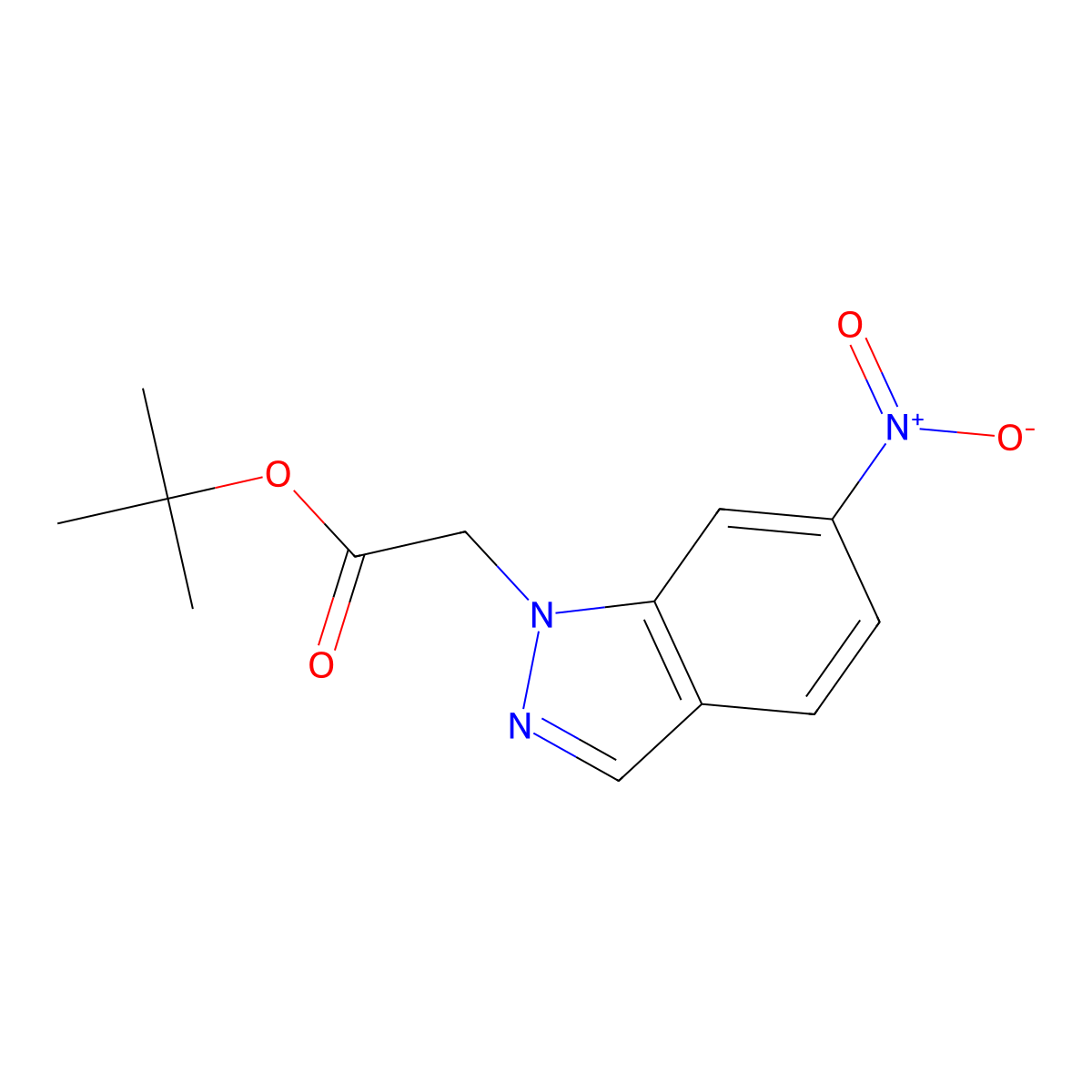 tert-butyl 2-(6-nitro-1H-indazol-1-yl)acetate molecular structure, CAS 1193109-27-1