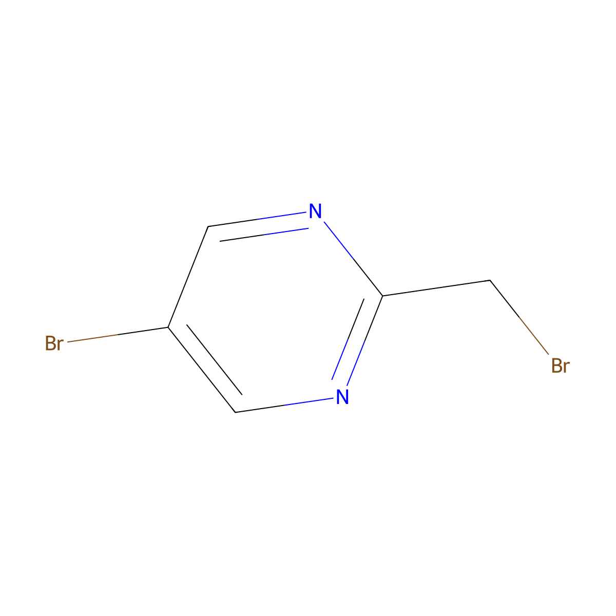 5-Bromo-2-(bromomethyl)pyrimidine molecular structure, CAS 1193116-74-3