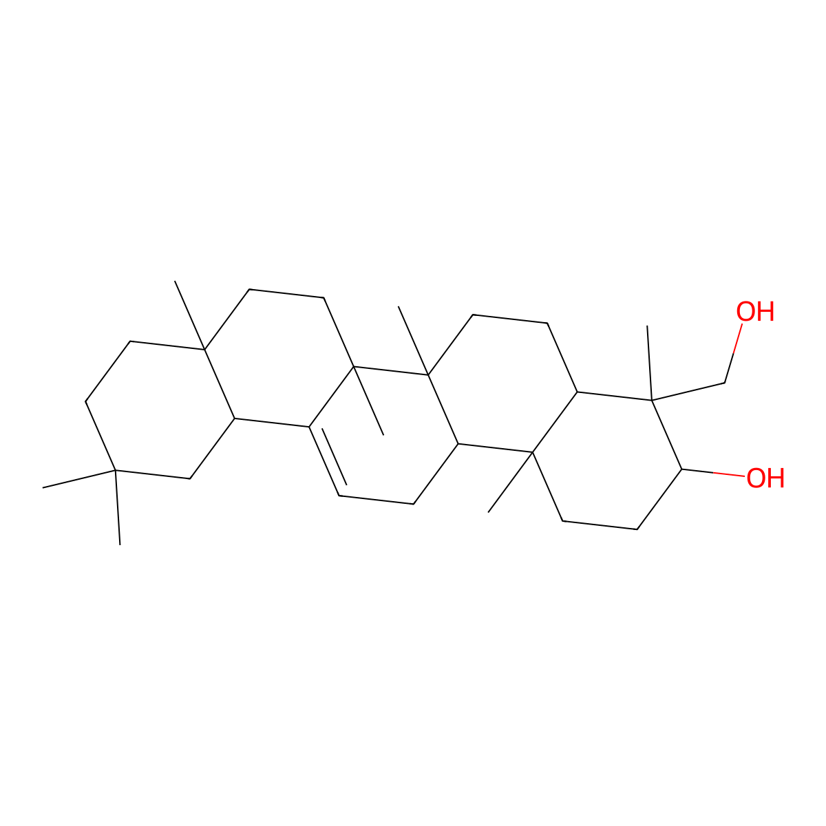 24-Hydroxy-beta-amyrin molecular structure, CAS 119318-15-9