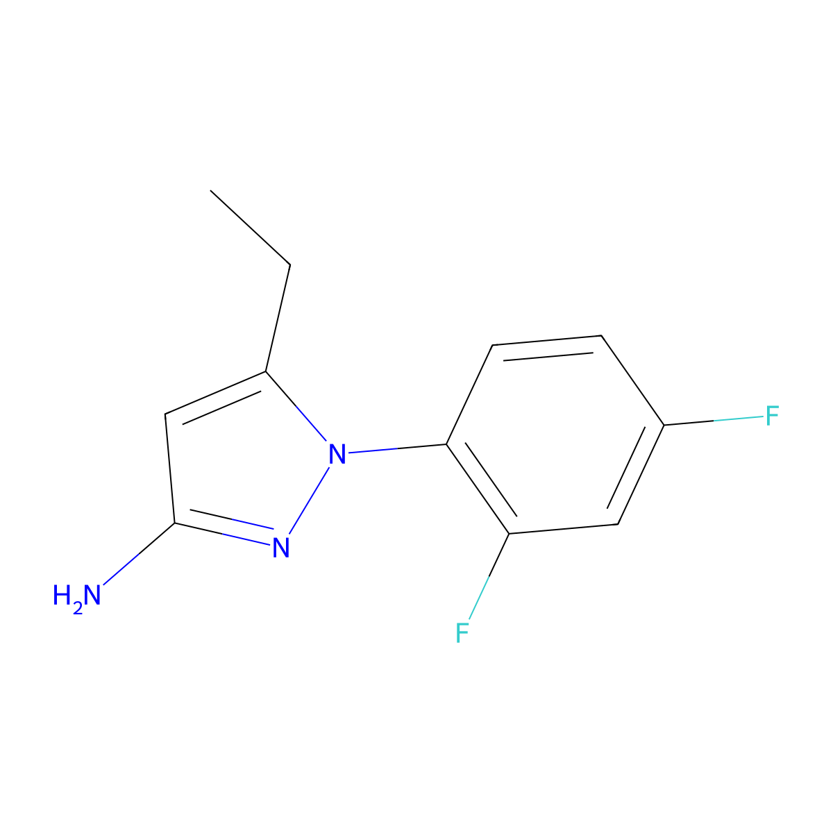 1-(2,4-Difluorophenyl)-5-ethyl-1H-pyrazol-3-amine molecular structure, CAS 1193196-07-4