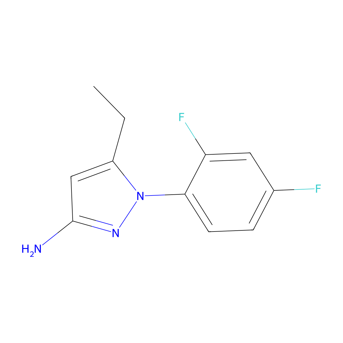 1-(2,4-Difluorophenyl)-5-ethyl-1H-pyrazol-3-amine molecular structure, CAS 1193196-07-4