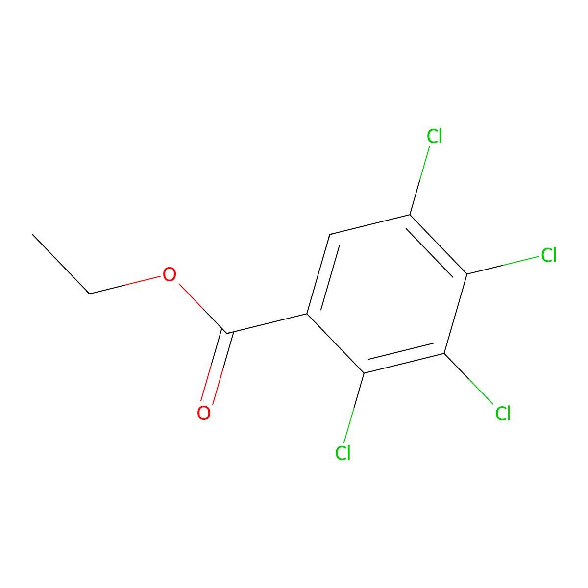 2,3,4,5-Tetrachlorobenzoic acid ethyl ester molecular structure, CAS 119321-79-8