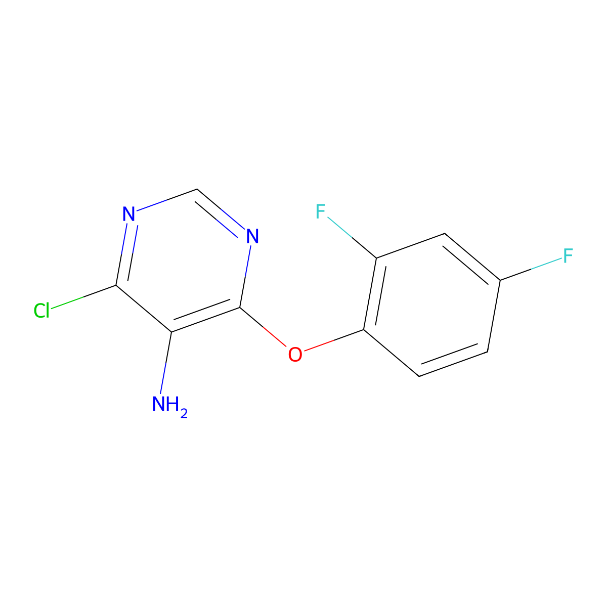 4-Chloro-6-(2,4-difluorophenoxy)pyrimidin-5-amine molecular structure, CAS 1193217-94-5