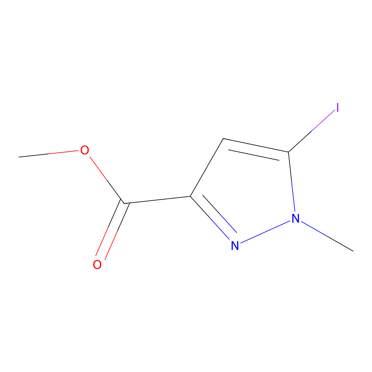 methyl 5-iodo-1-methyl-1H-pyrazole-3-carboxylate molecular structure, CAS 1193244-87-9