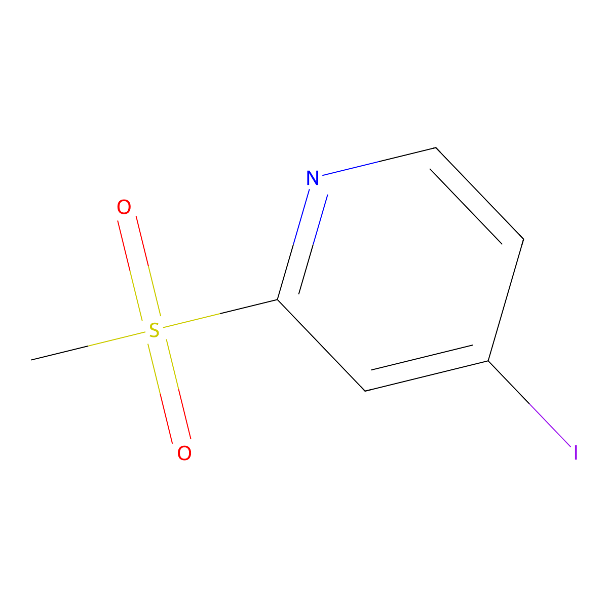 4-Iodo-2-(methylsulfonyl)pyridine molecular structure, CAS 1193244-95-9