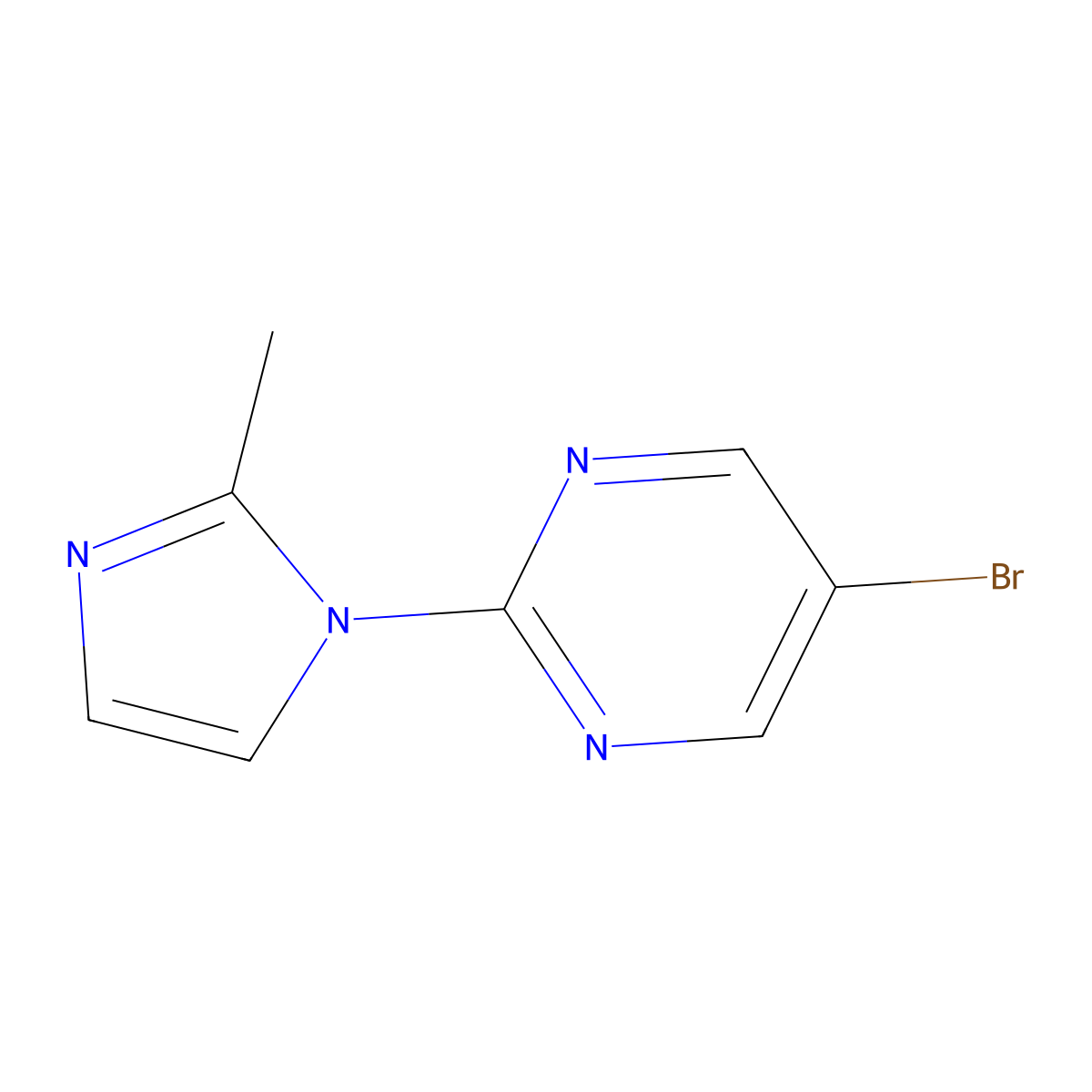 5-bromo-2-(2-methyl-1H-imidazol-1-yl)-pyrimidine molecular structure, CAS 1193245-10-1
