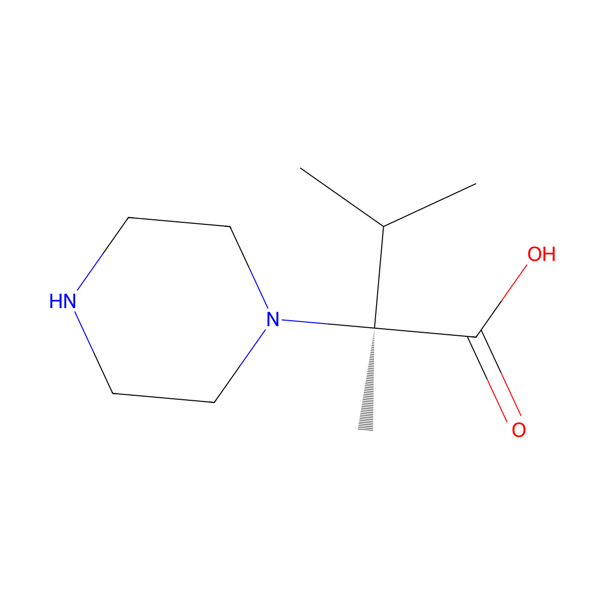 (2S)-2,3-dimethyl-2-piperazin-1-ylbutanoic acid dihydrochloride molecular structure, CAS 1193256-39-1