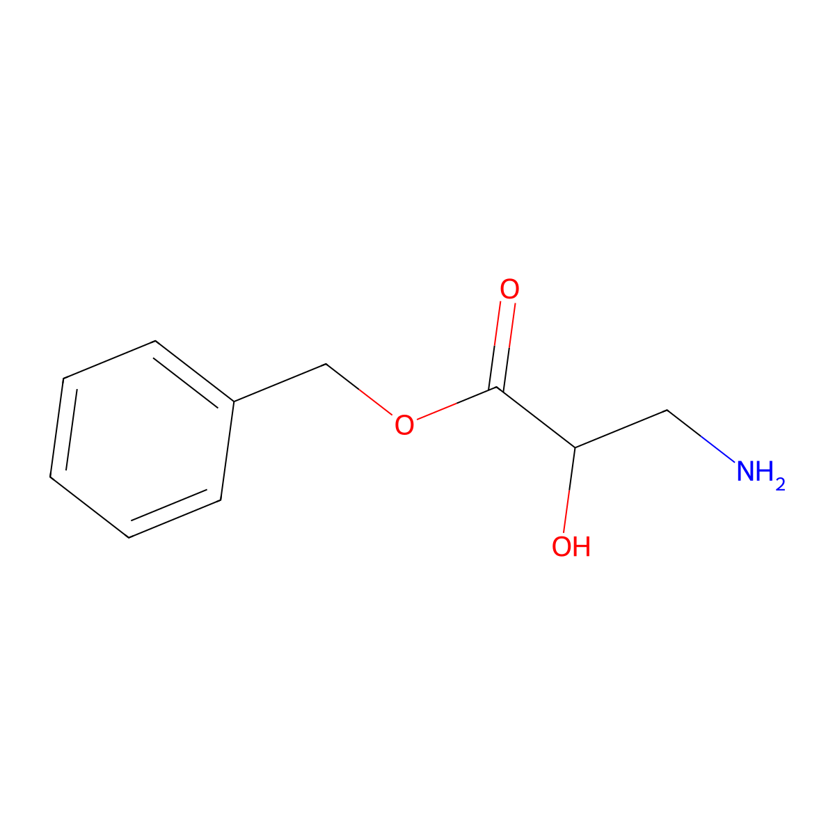 Benzyl (2S)-3-amino-2-hydroxypropanoate molecular structure, CAS 119326-39-5