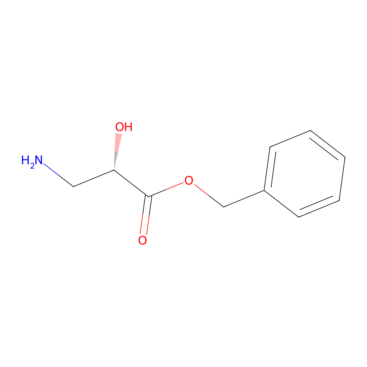 Benzyl (2S)-3-amino-2-hydroxypropanoate molecular structure, CAS 119326-39-5