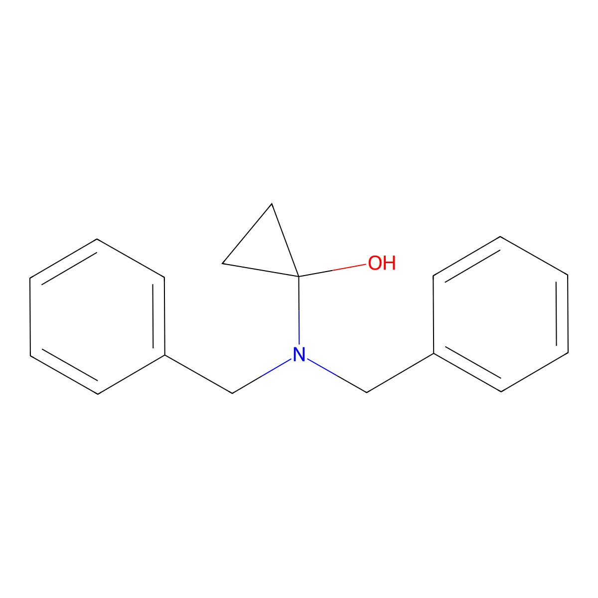 1-(Dibenzylamino)cyclopropanol molecular structure, CAS 119326-94-2