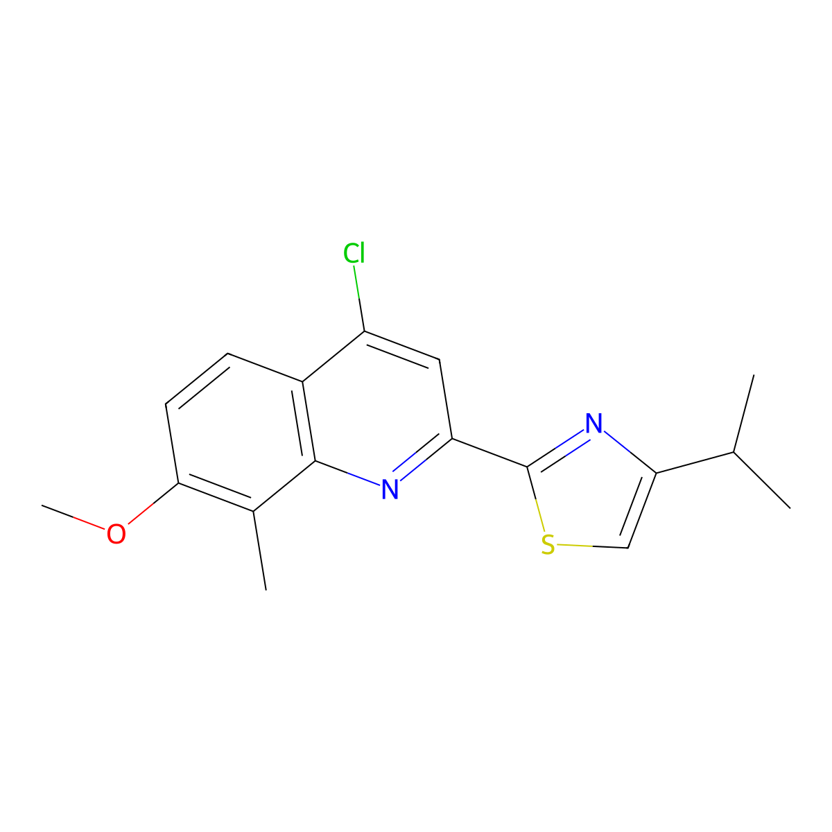 2-(4-Chloro-7-methoxy-8-methylquinolin-2-yl)-4-isopropylthiazole molecular structure, CAS 1193272-59-1