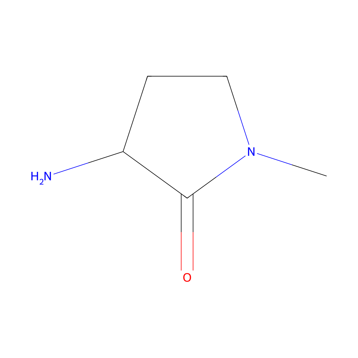 3-Amino-1-methylpyrrolidin-2-one molecular structure, CAS 119329-48-5