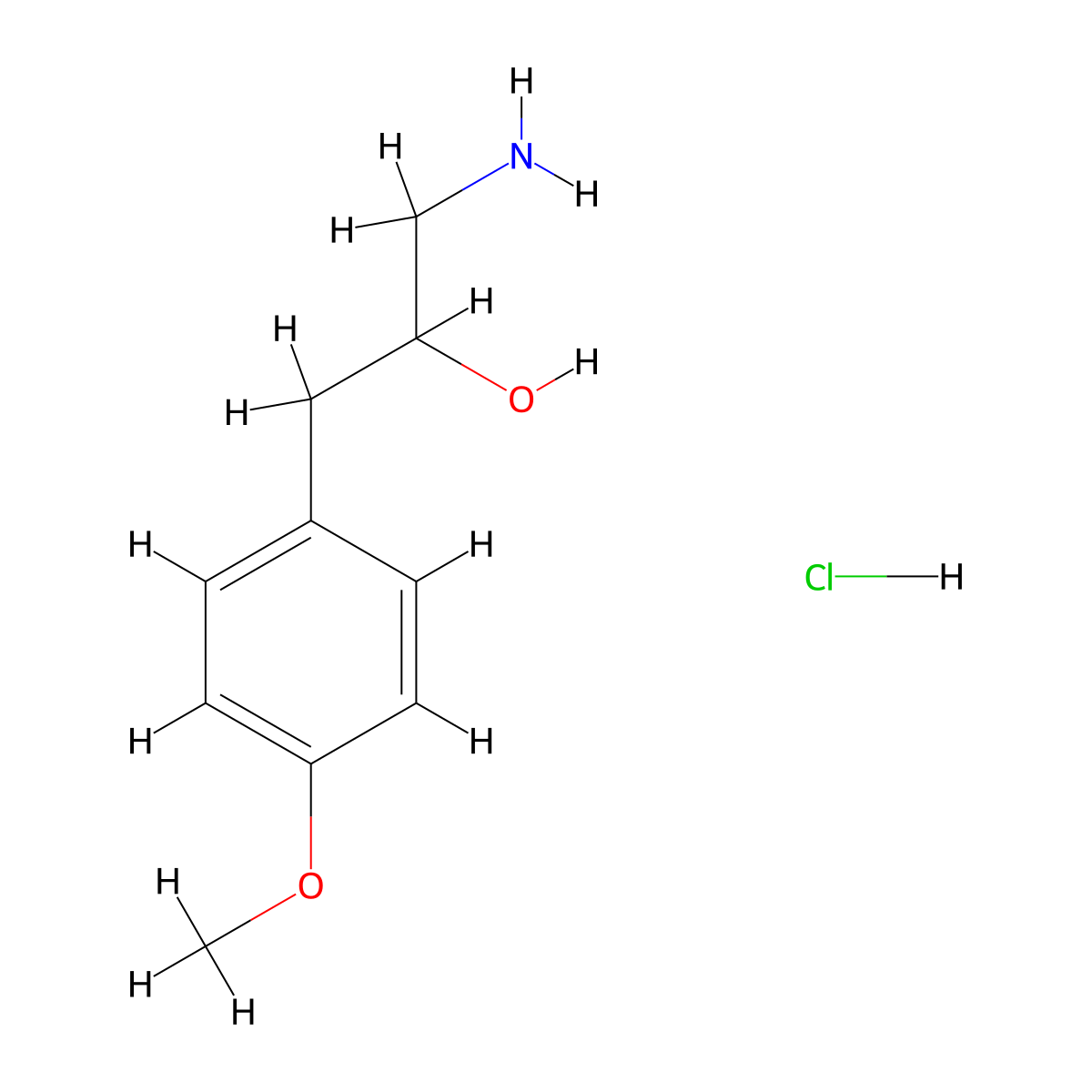 1-Amino-3-(4-methoxyphenyl)propan-2-ol hydrochloride molecular structure, CAS 1193309-36-2