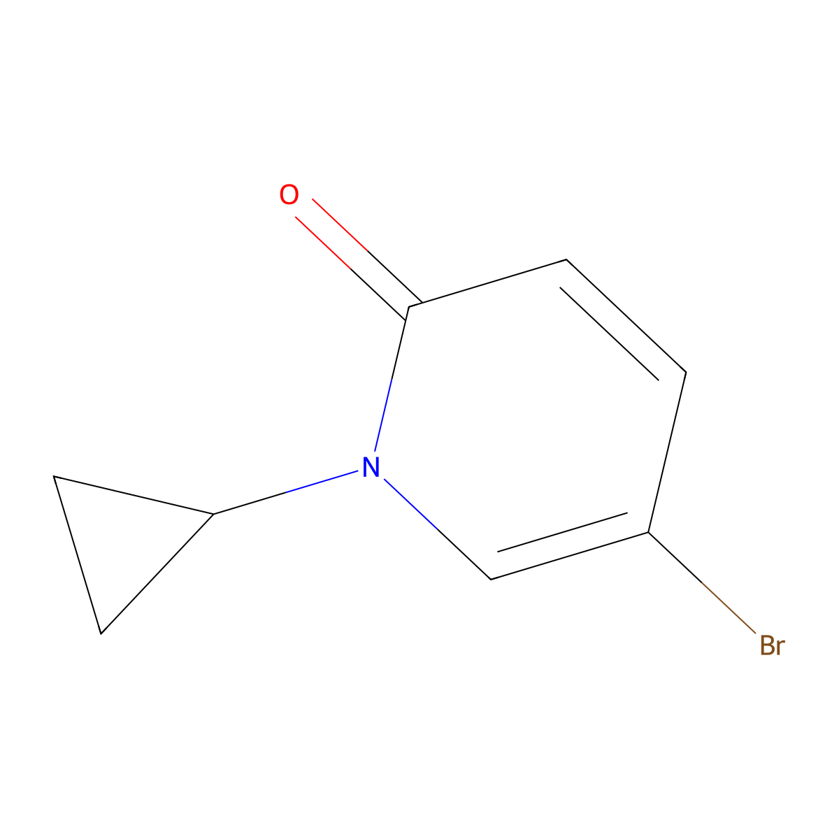 5-Bromo-1-cyclopropylpyridin-2(1H)-one molecular structure, CAS 1193334-67-6