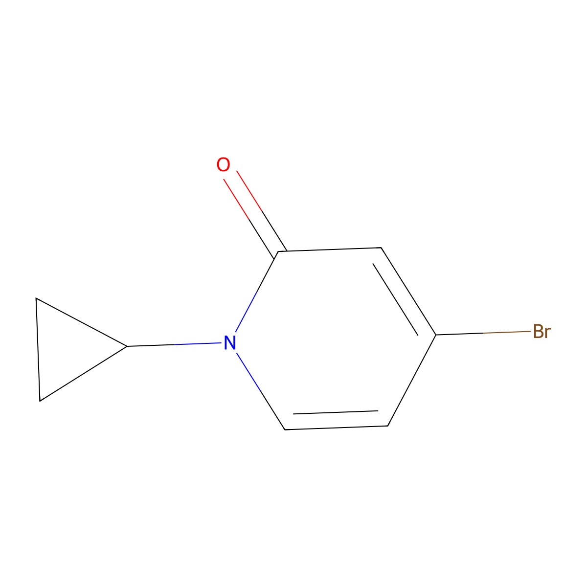 4-bromo-1-cyclopropylpyridin-2(1H)-one molecular structure, CAS 1193334-86-9