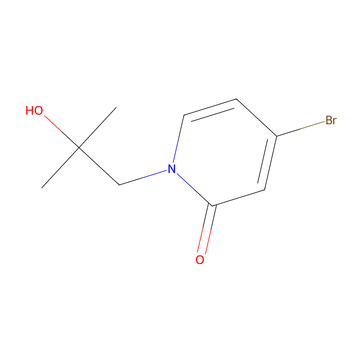 4-bromo-1-(2-hydroxy-2-methylpropyl)pyridin-2(1H)-one molecular structure, CAS 1193334-88-1