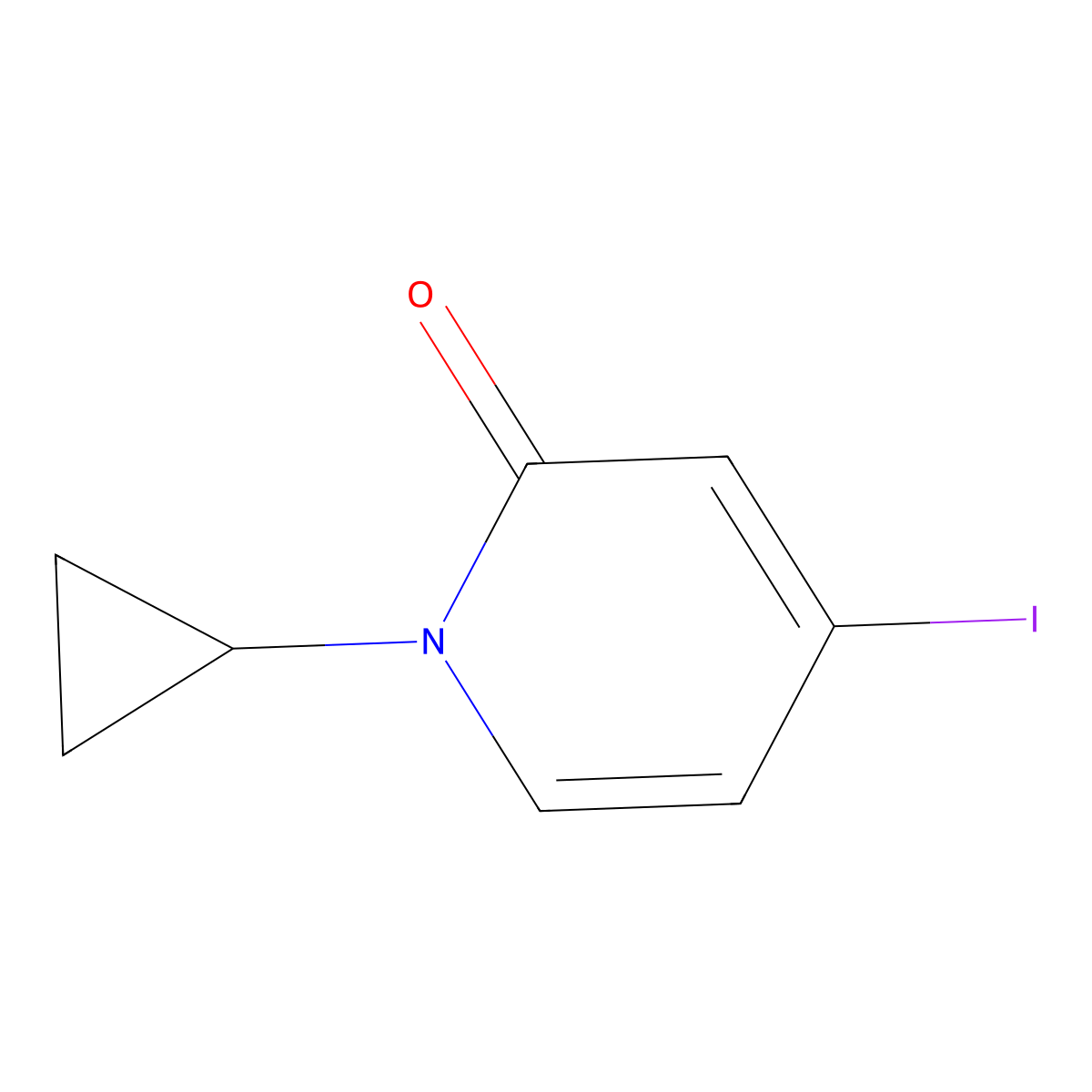1-cyclopropyl-4-iodopyridin-2(1H)-one molecular structure, CAS 1193335-00-0
