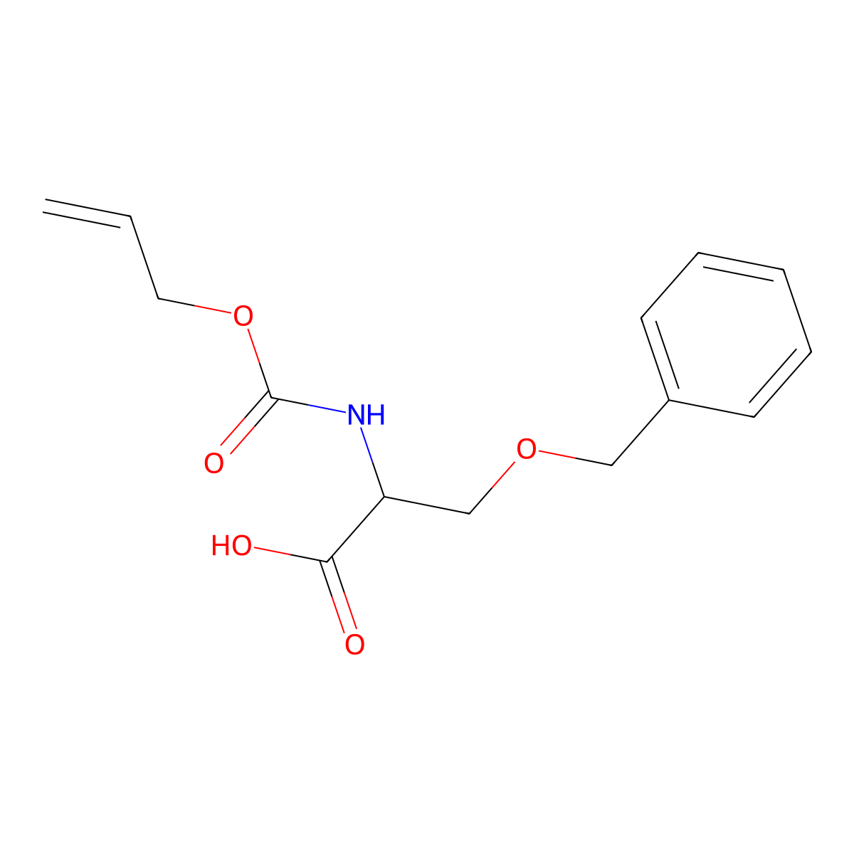 (2S)-3-(benzyloxy)-2-{[(prop-2-en-1-yloxy)carbonyl]amino}propanoic acid molecular structure, CAS 1193375-88-0