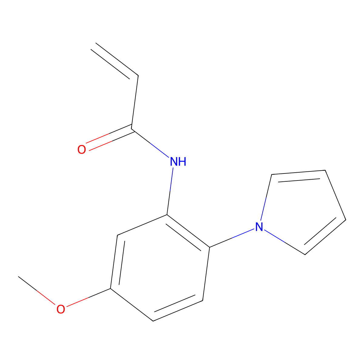 N-[5-methoxy-2-(1H-pyrrol-1-yl)phenyl]prop-2-enamide molecular structure, CAS 1193381-84-8