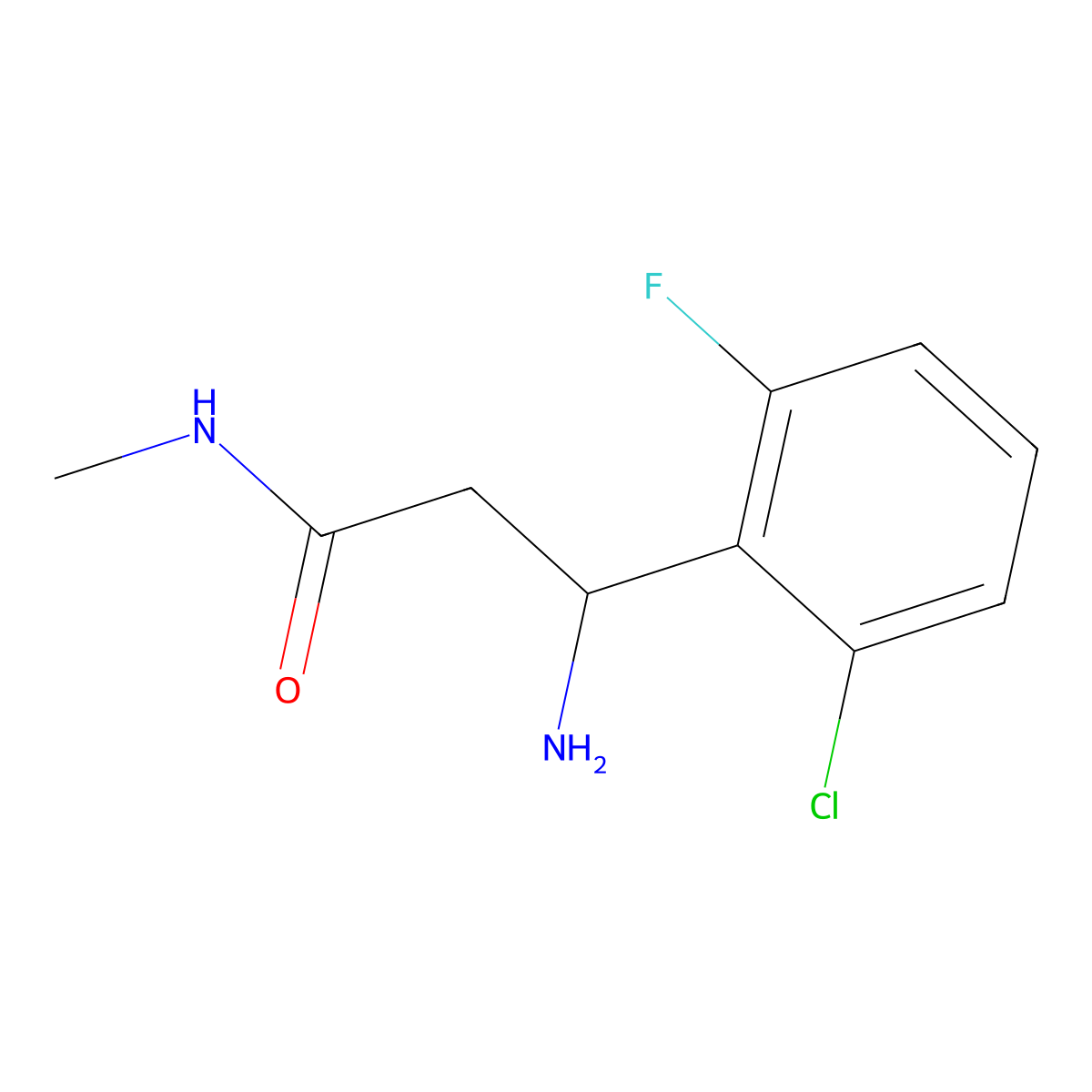 3-Amino-3-(2-chloro-6-fluorophenyl)-N-methylpropanamide molecular structure, CAS 1193386-44-5