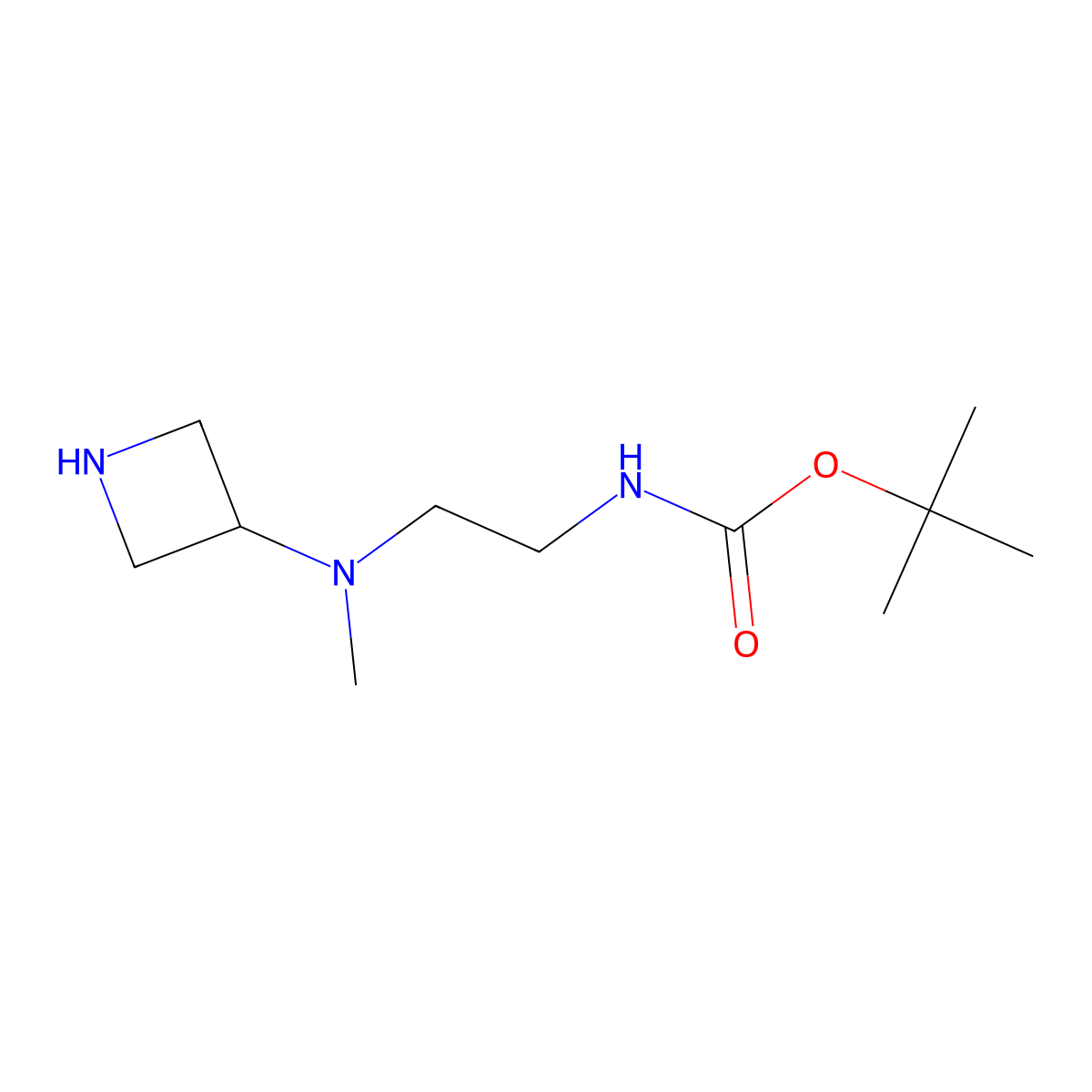 tert-Butyl (2-(azetidin-3-yl(methyl)amino)ethyl)carbamate molecular structure, CAS 1193386-50-3