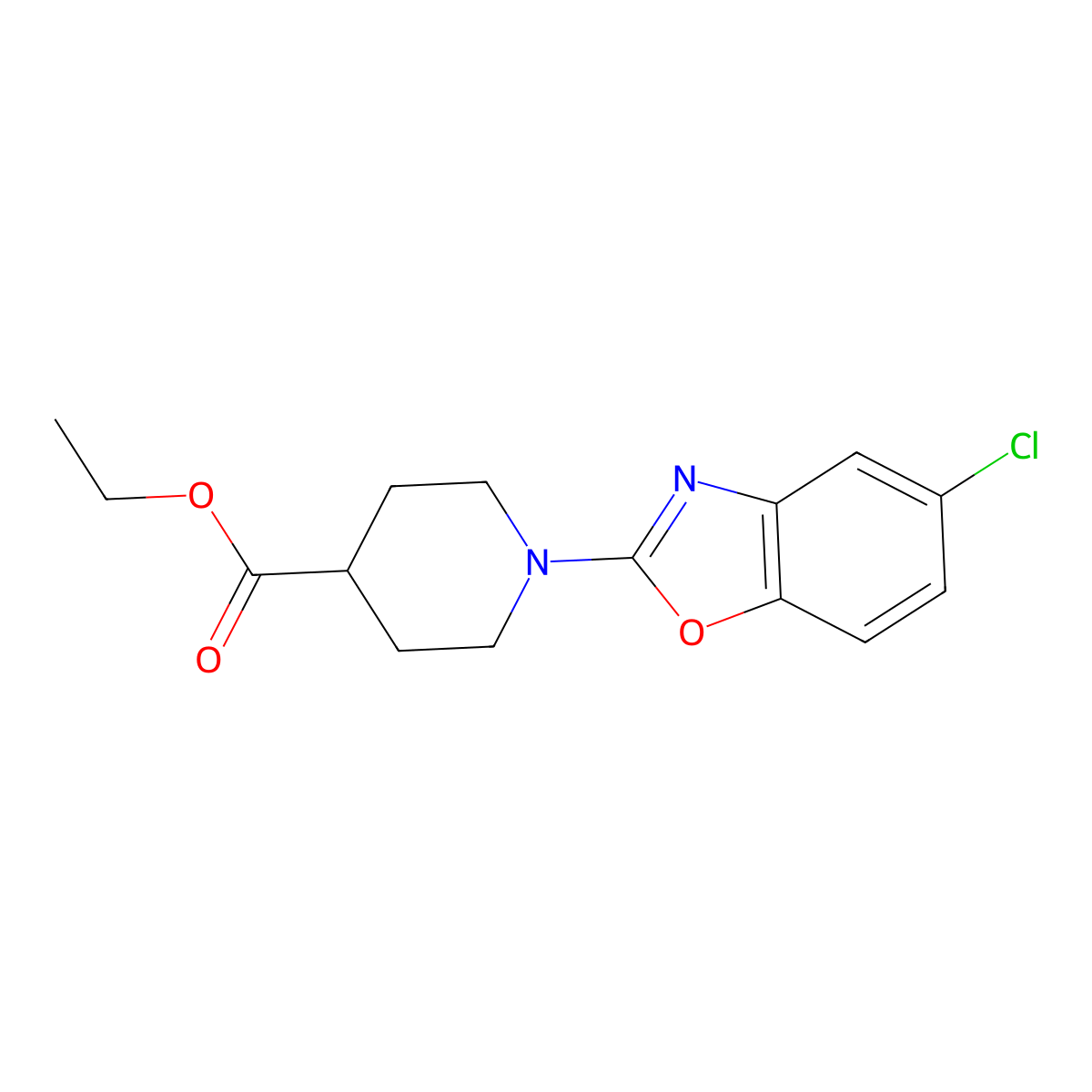 Ethyl 1-(5-chlorobenzo[d]oxazol-2-yl)piperidine-4-carboxylate molecular structure, CAS 1193386-52-5