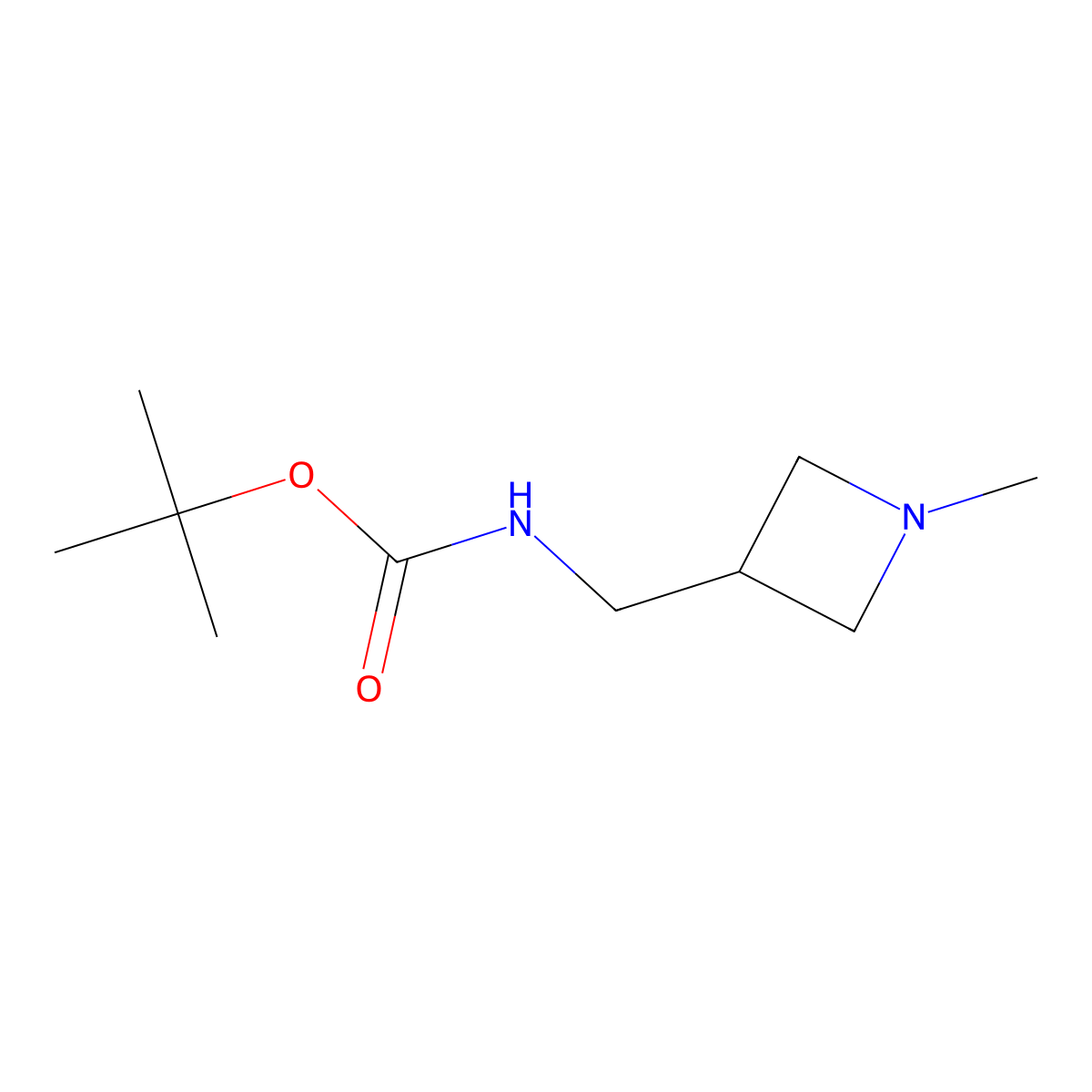 tert-butyl N-[(1-methylazetidin-3-yl)methyl]carbamate molecular structure, CAS 1193386-53-6