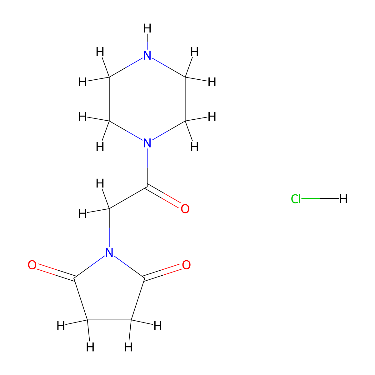 1-[2-Oxo-2-(piperazin-1-yl)ethyl]pyrrolidine-2,5-dione hydrochloride molecular structure, CAS 1193387-07-3