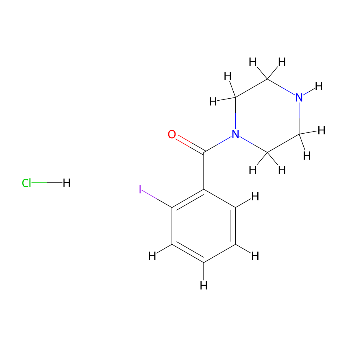 1-(2-Iodobenzoyl)piperazine hydrochloride molecular structure, CAS 1193387-17-5